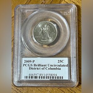 2009-P District of Columbia Quarter / PCGS Brilliant Uncirculated / Certified US